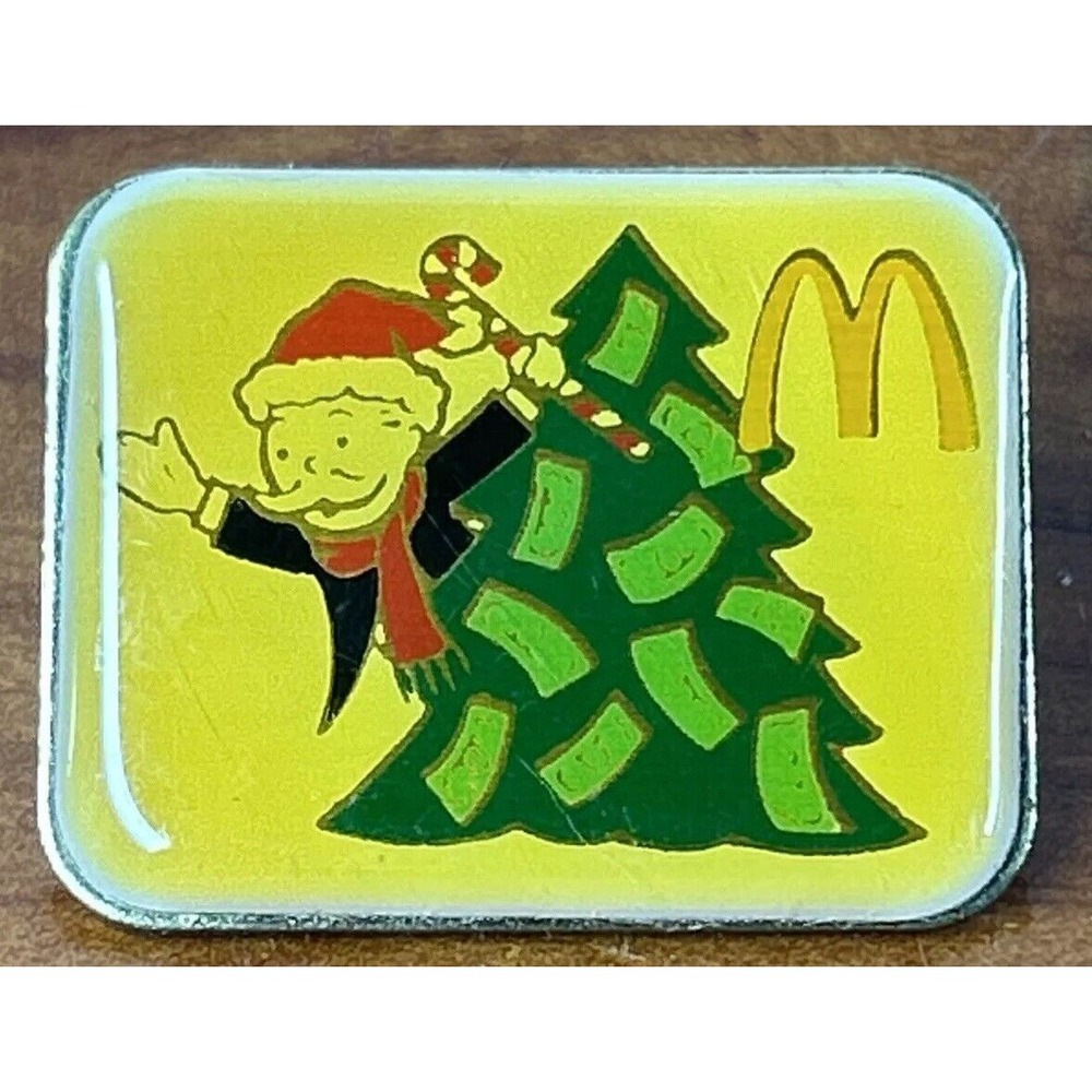 McDonald's Monopoly Man Money Tree 1995 Tonka Pin Brooch Sealed New - 1.25"